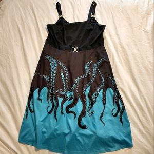Rosegal Octopus Tentacle Dress Teal and Black Size L